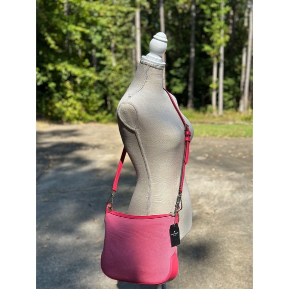 kate spade Rosie Canvas Crossbody Pink Peppercorn Coin Purse Extra Strap Dustbag - Picture 3 of 16